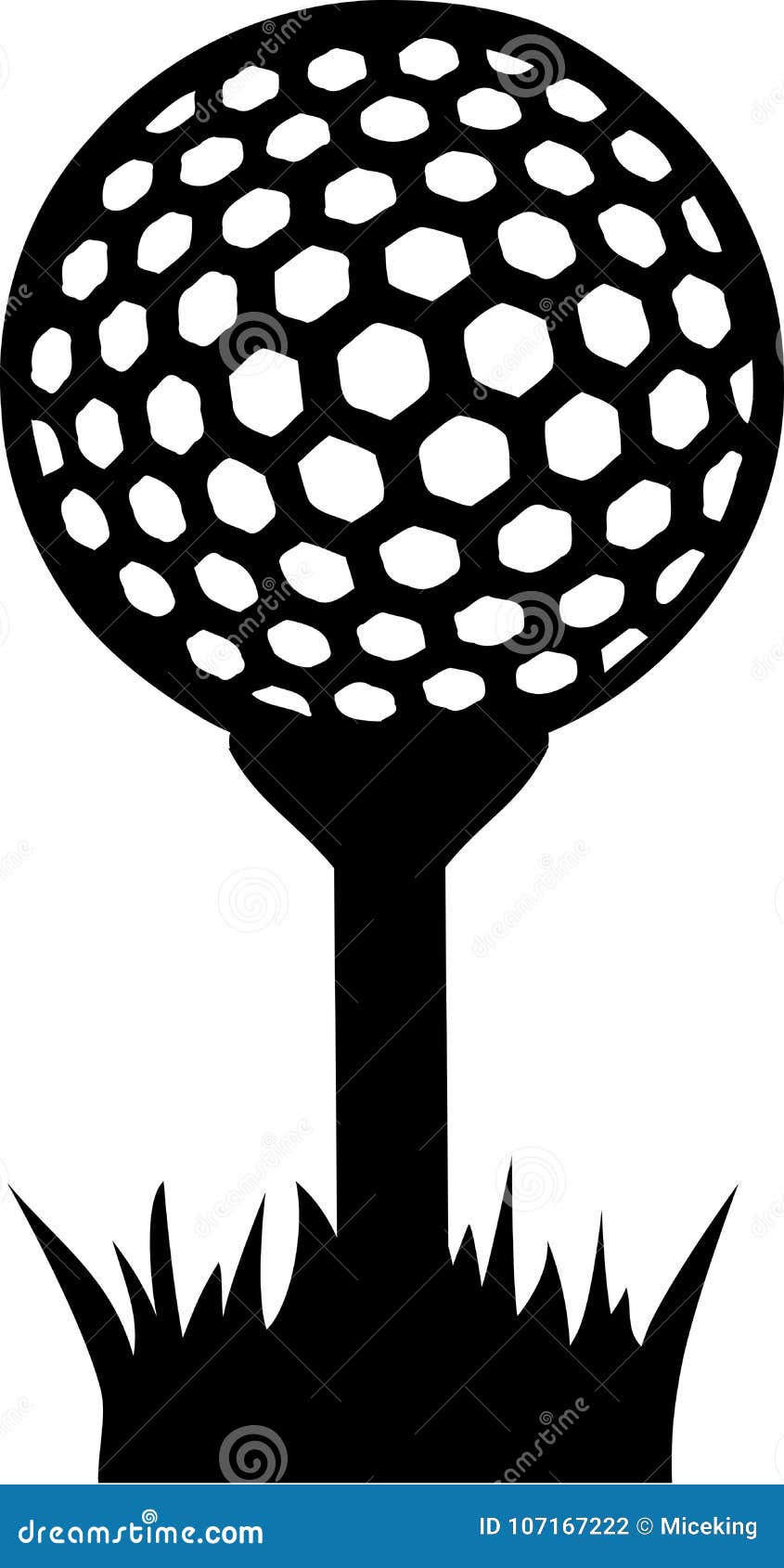 Golf Ball On Tee In Grass Stock Vector Illustration Of Equipment 107167222