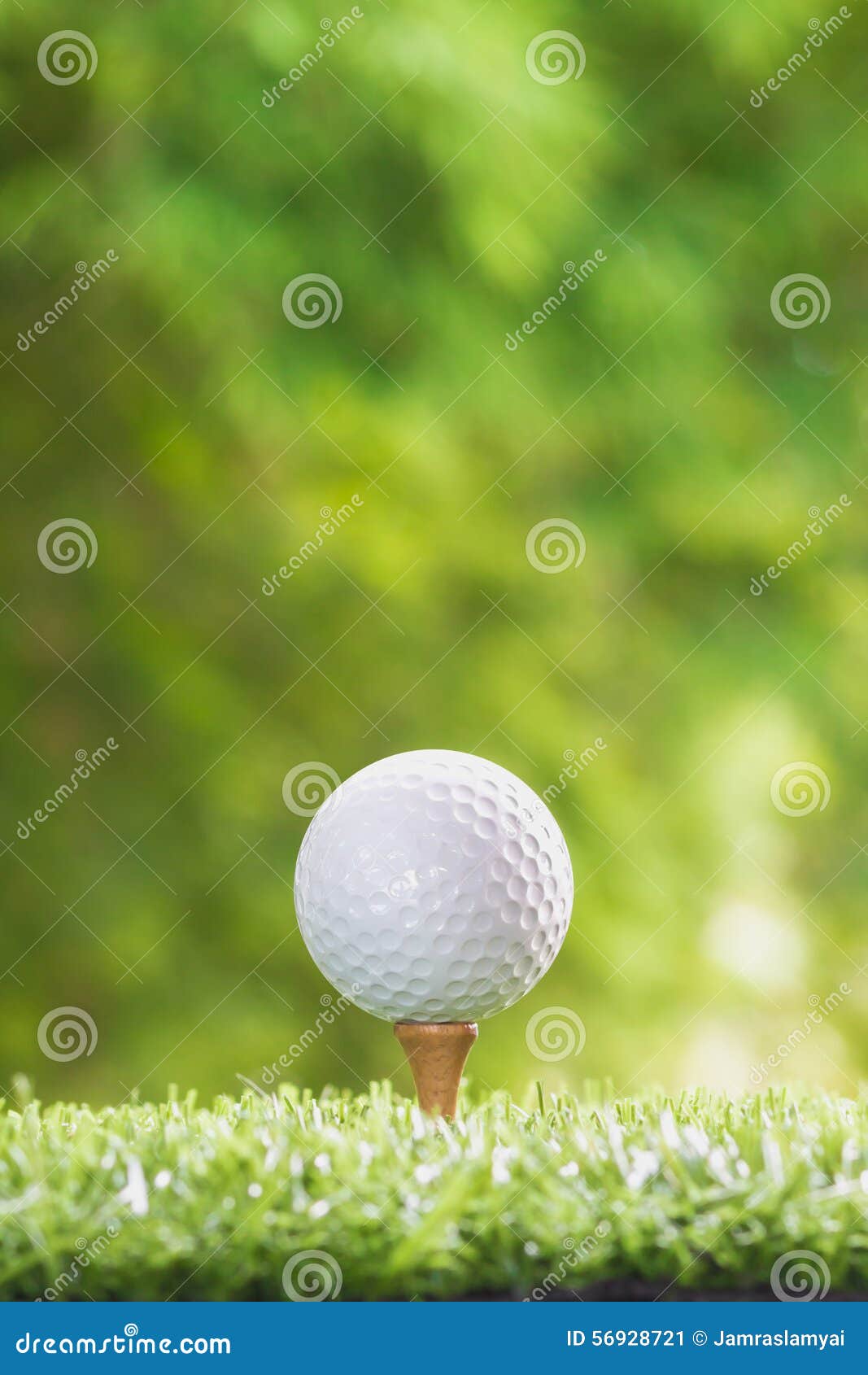 Golf ball on tee pegs stock image. Image of leisure, clouds 56928721