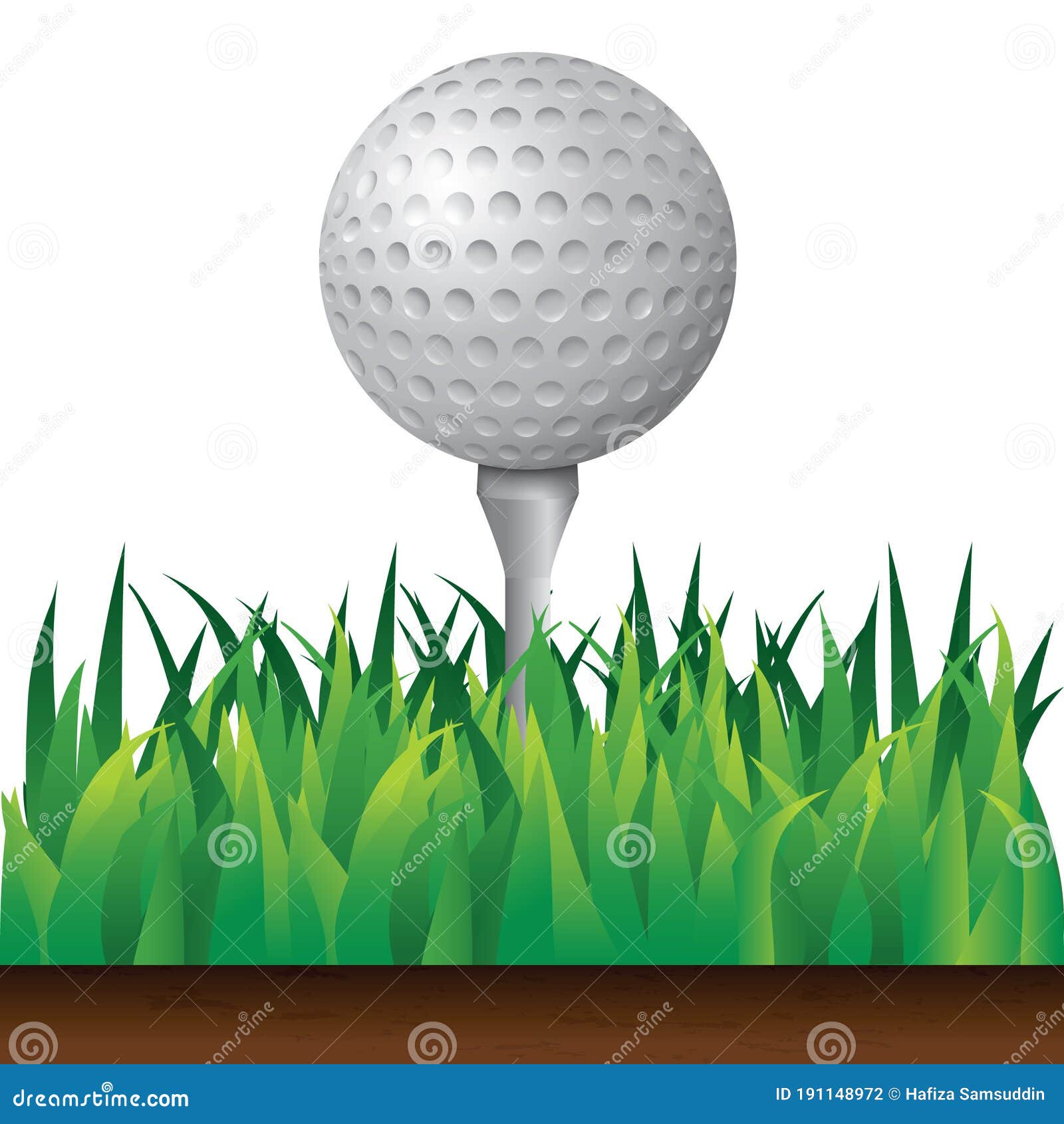 Golf Ball on Tee. Vector Illustration Decorative Design Stock Vector