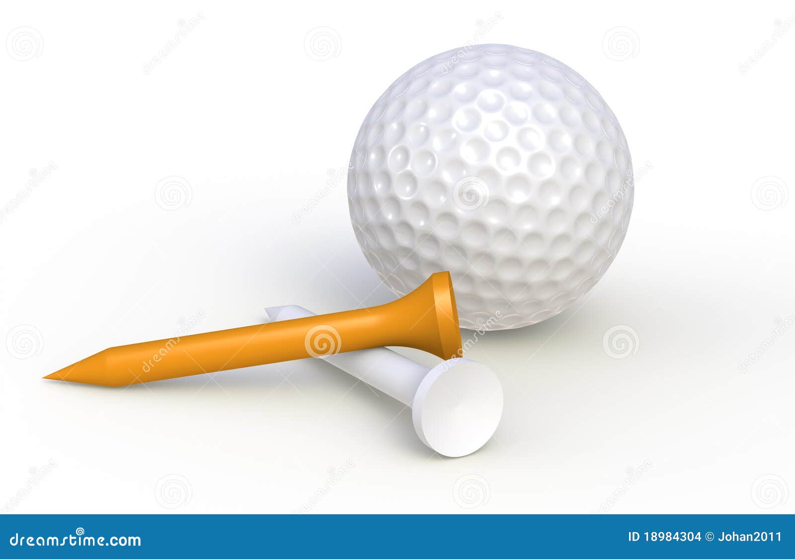 Golf ball and tees stock illustration. Illustration of macro 18984304