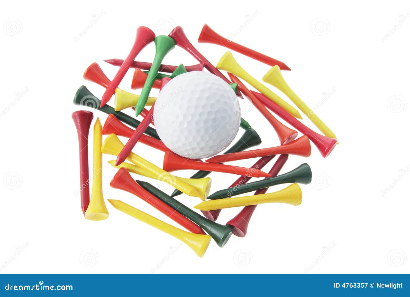 Golf Ball and Tees stock image. Image of isolated, sporting 4763357
