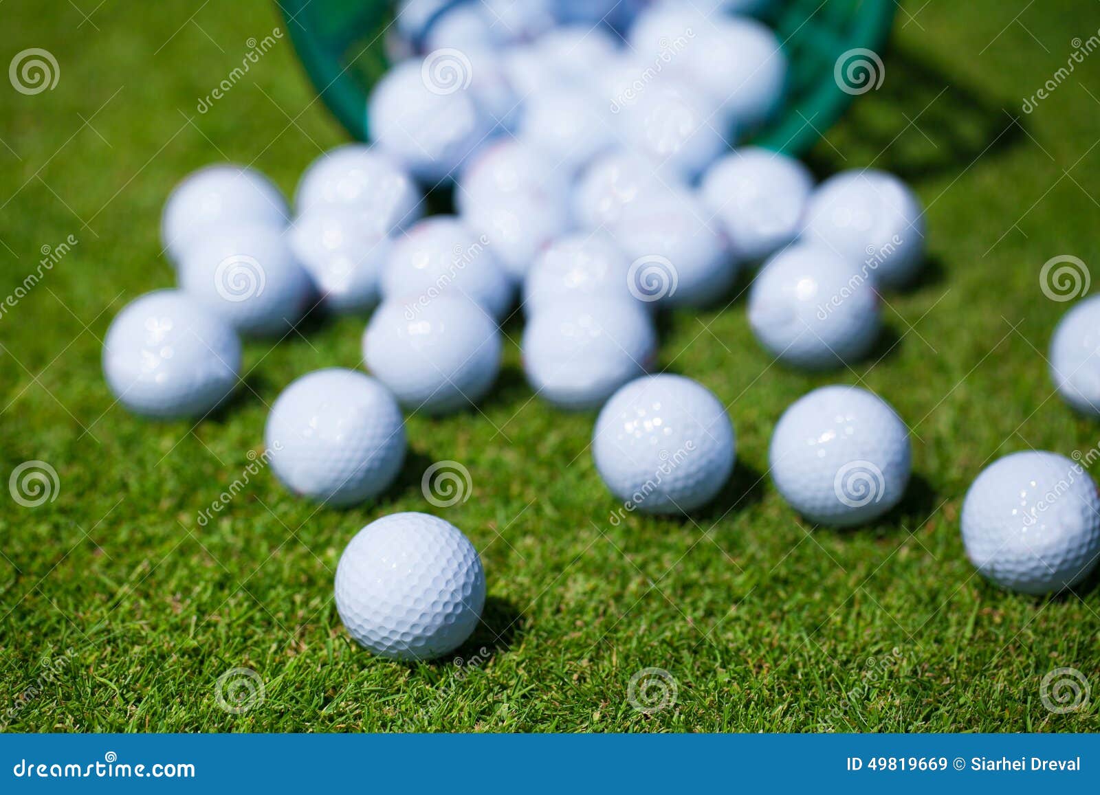 Golf balls basket stock image. Image of green, outdoors - 49819669