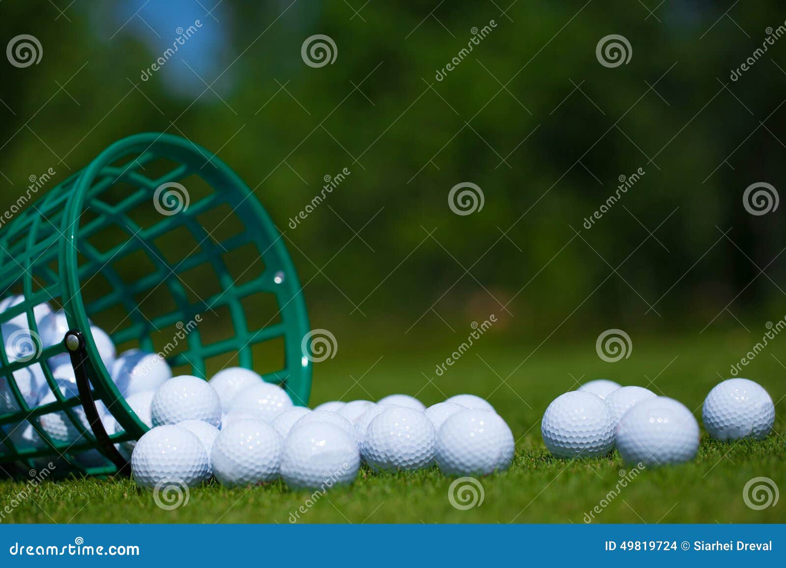 Golf balls basket stock photo. Image of concentration 49819724