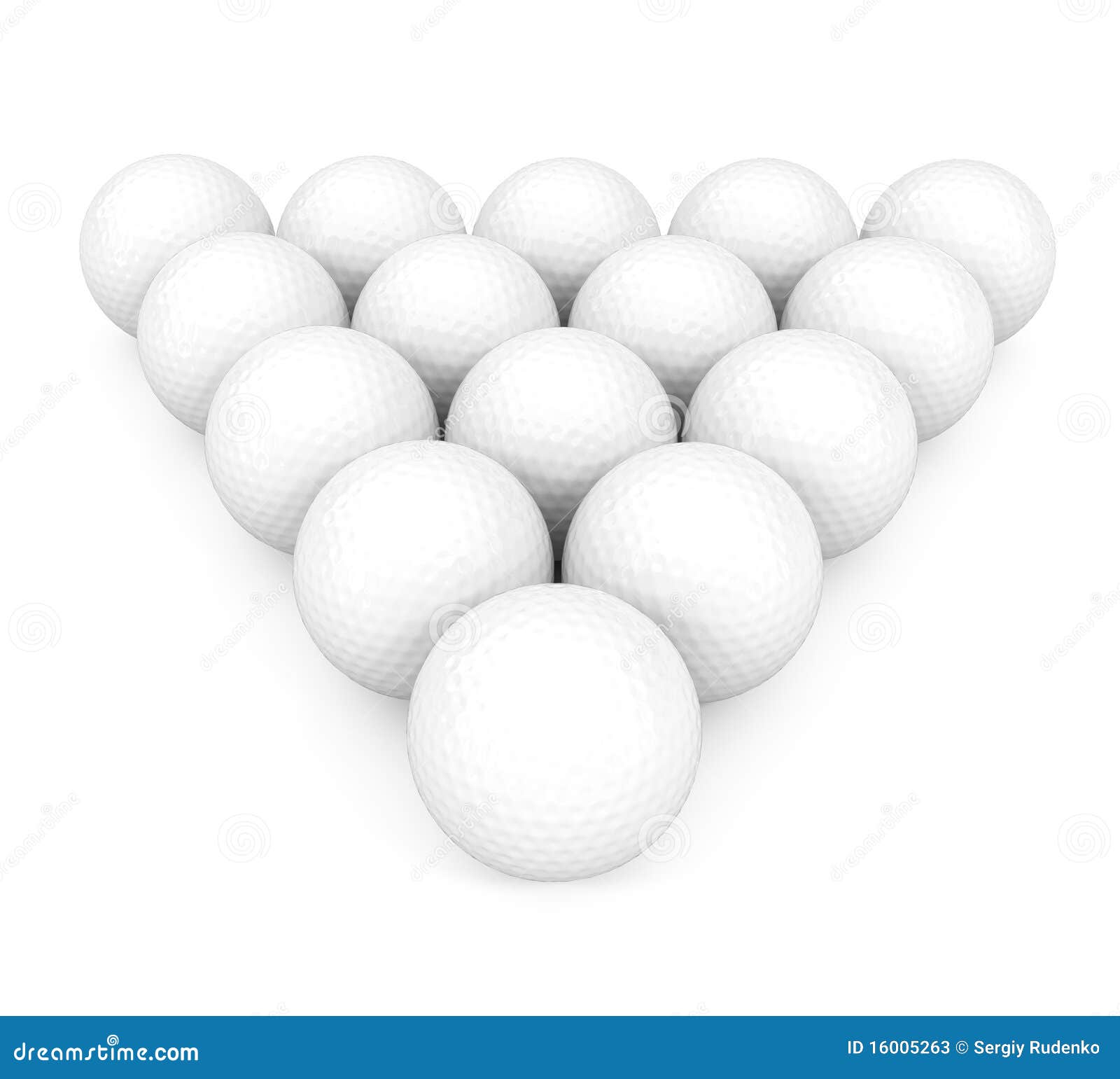 Golf Balls In Billiard Position Isolated On White Stock Illustration