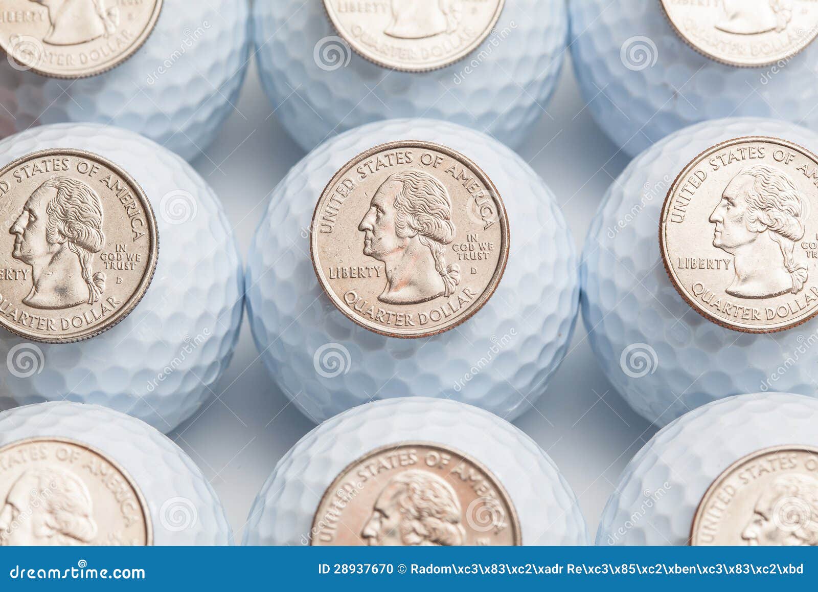Golf balls and coins stock photo. Image of paper, travel 28937670