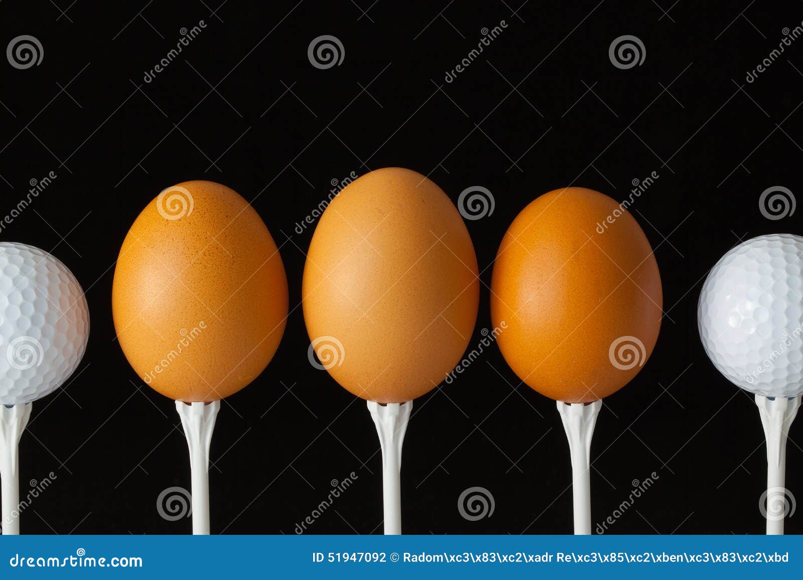 Golf Balls and Egg on a Black Glass Desk Stock Photo Image of easter, eggs 51947092