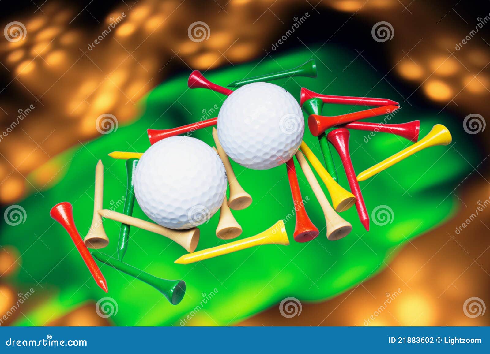 Golf Balls and Golf Tees stock photo. Image of fitness 21883602