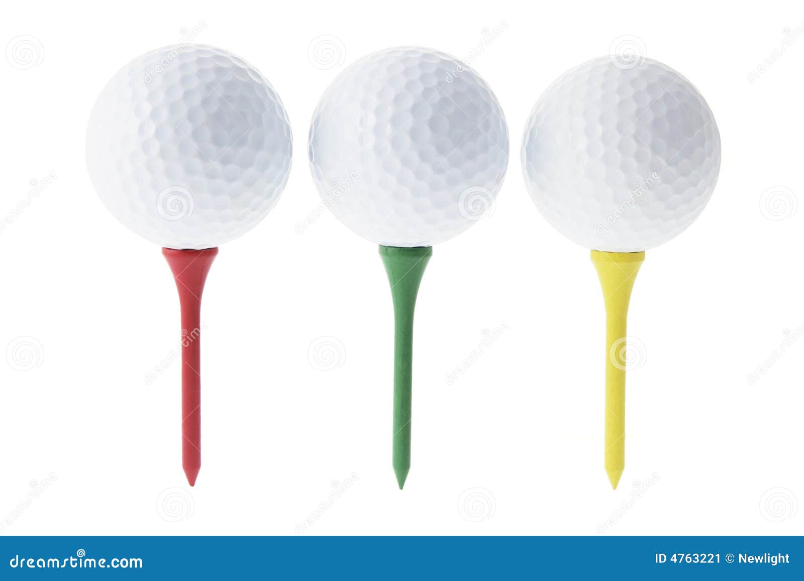 Golf Balls on Tees stock image. Image of background, health 4763221