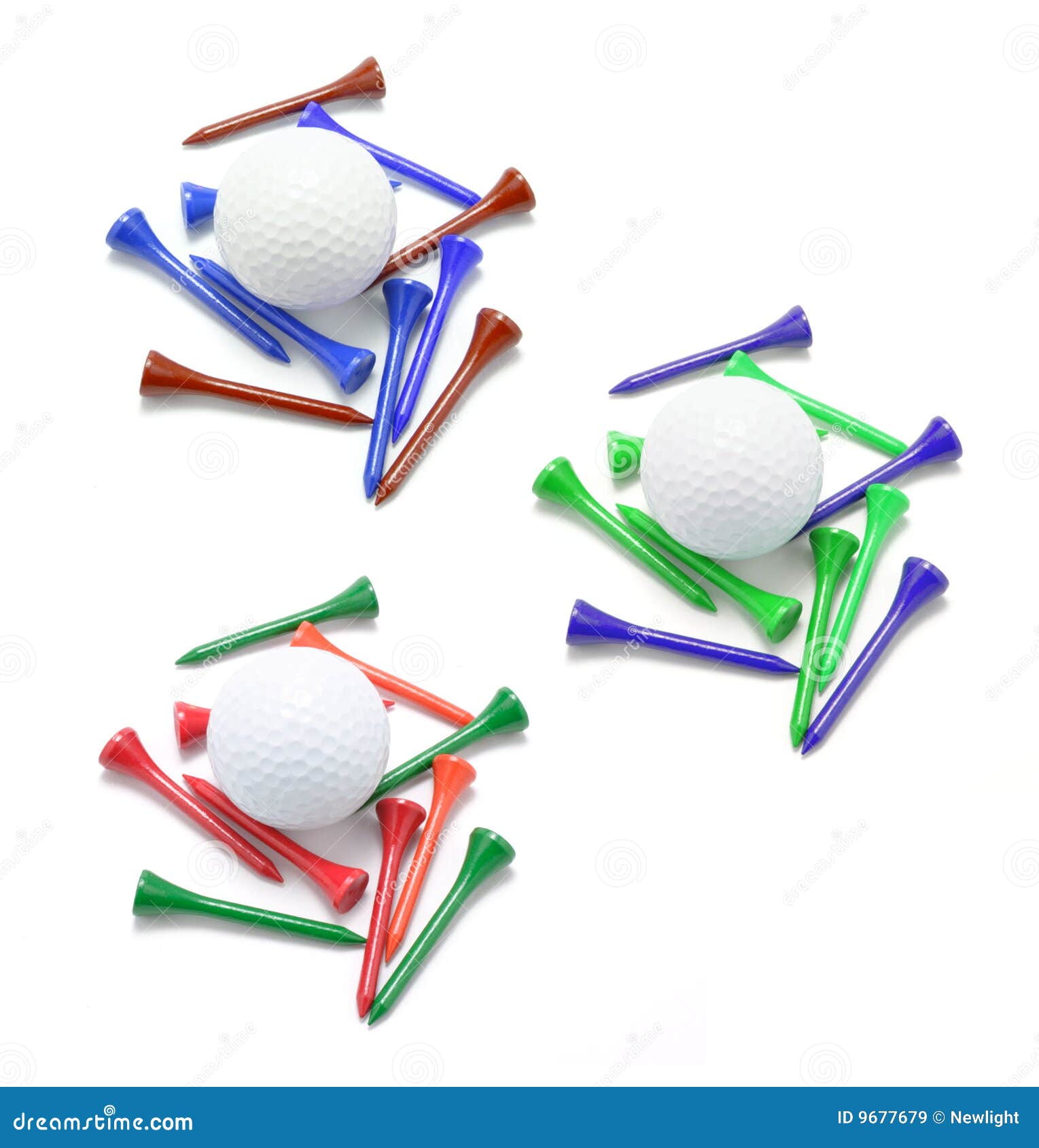 Golf Balls and Tees stock image. Image of still, isolated 9677679