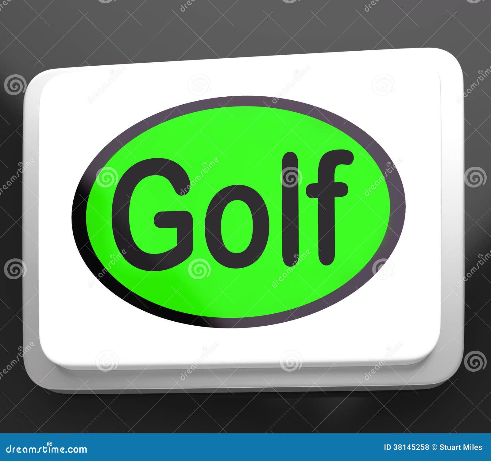 Golf Button Means Golfer Club or Golfing Stock Illustration