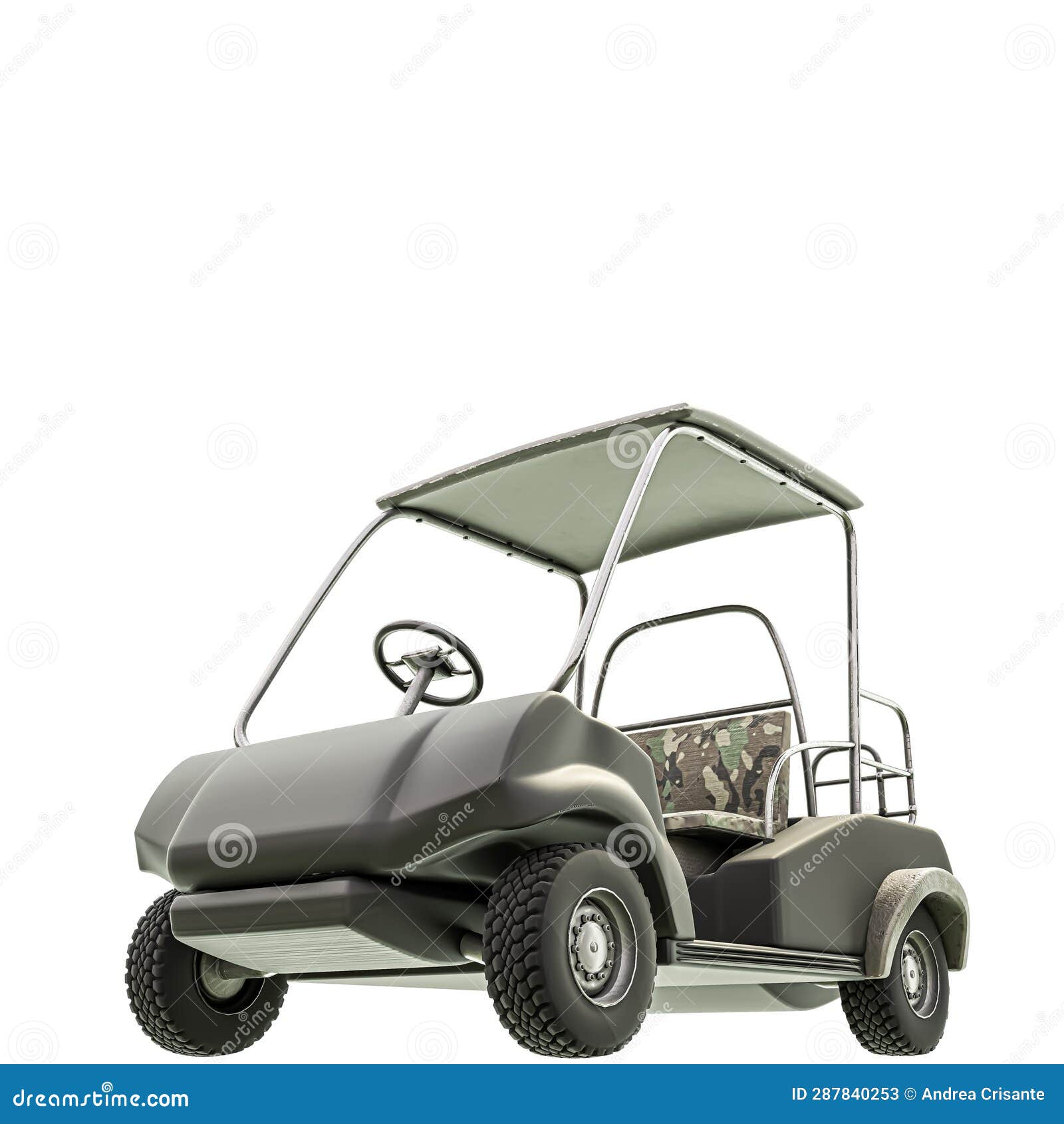 Golf Cart Isolated on White Background Stock Illustration