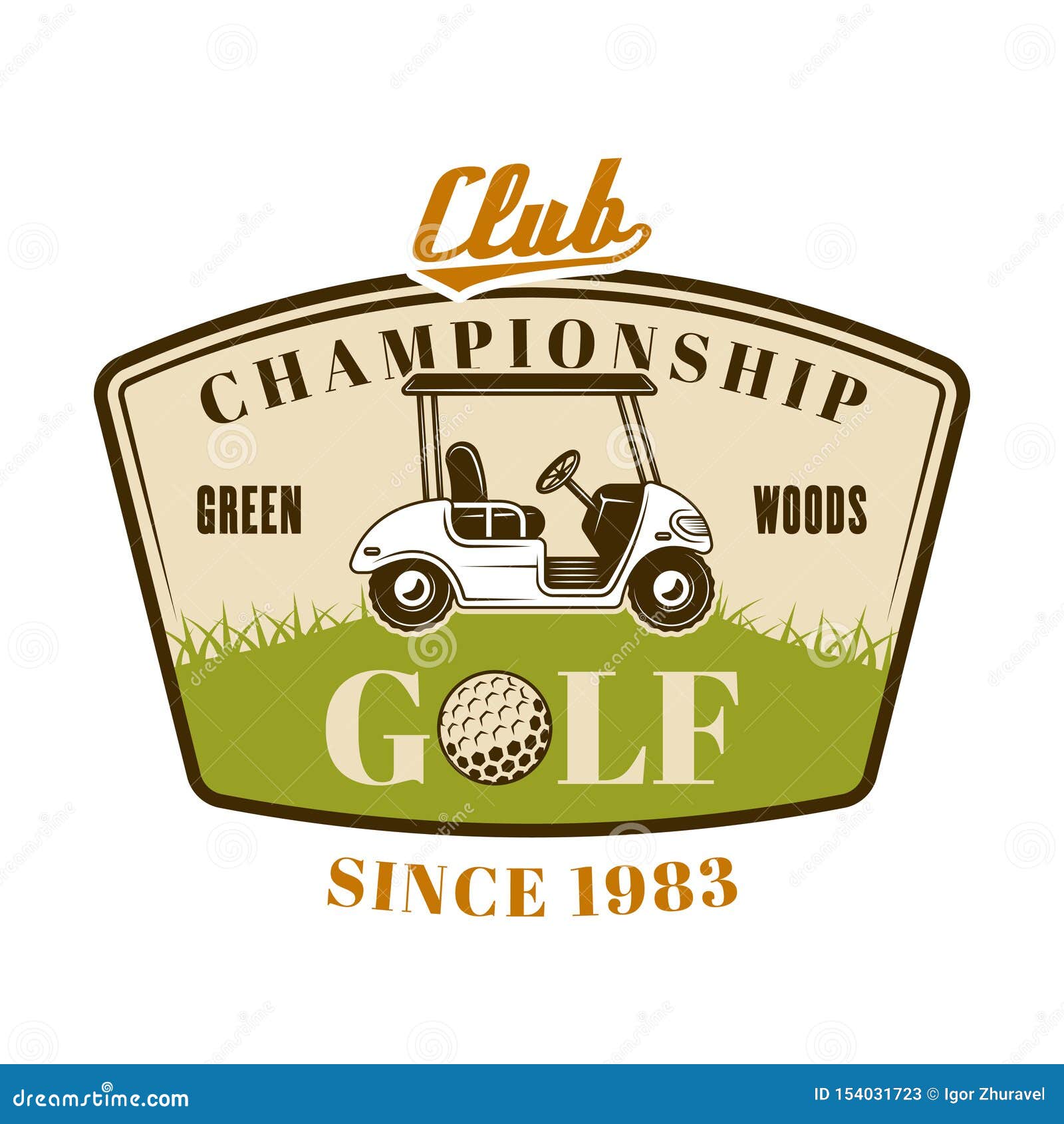 Golf Cart Vector Colored Emblem, Badge, Logo Stock Vector