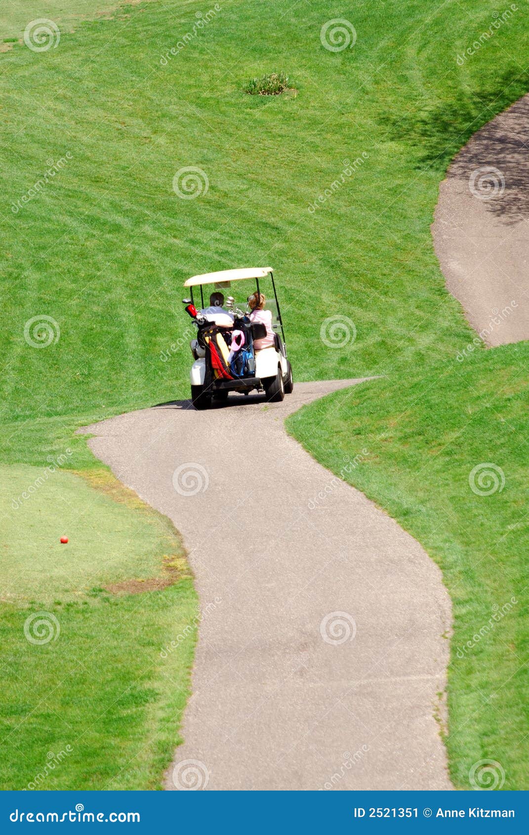 Golf Cart Winding Path Stock Image Image 2521351