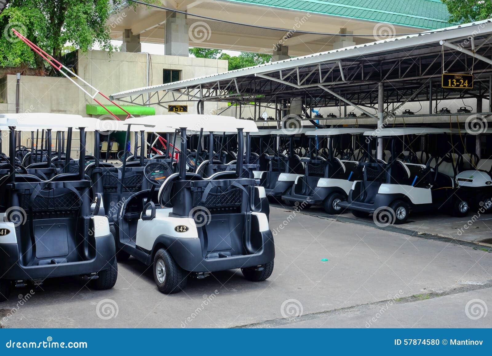 Golf Carts Parking in the Parking Area Stock Photo Image of leisure