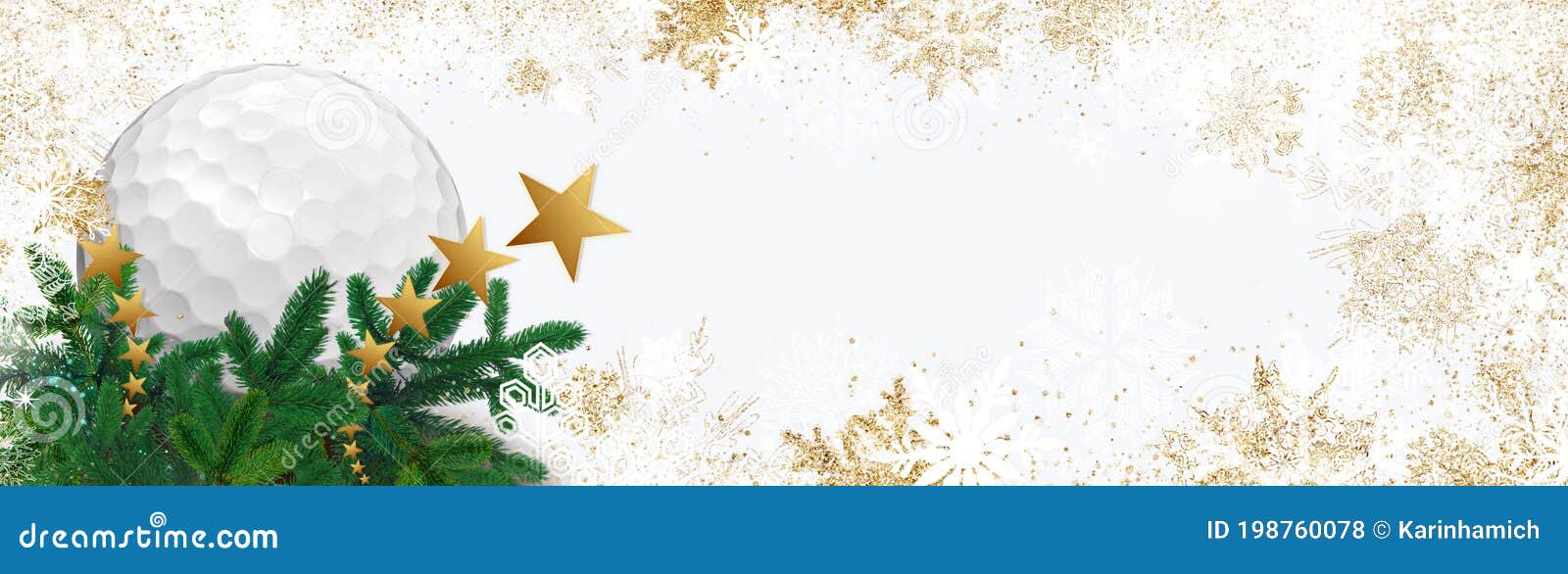 golf christmas banner with space for text on white background - golf weihnachtsbanner mit weissem hintergrund