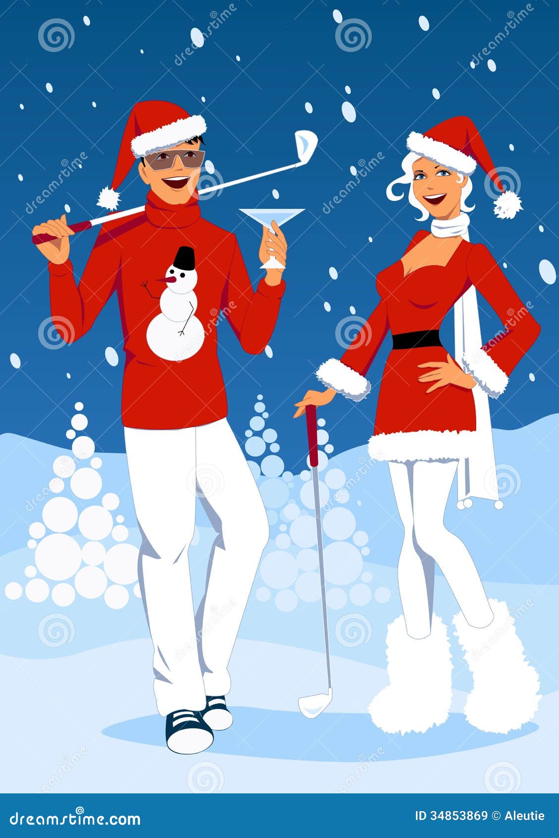 Golf On Christmas Royalty Free Stock Images - Image: 34853869