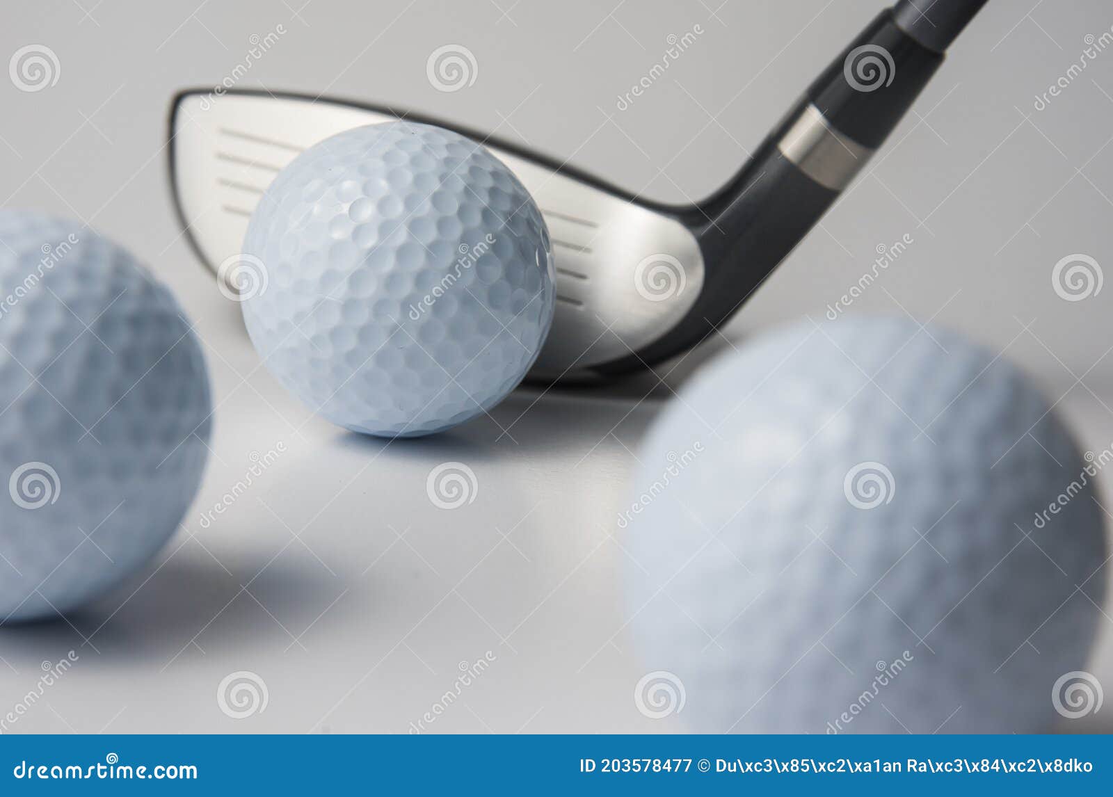 Golf Club and Ball on White Background Stock Image - Image of golfer