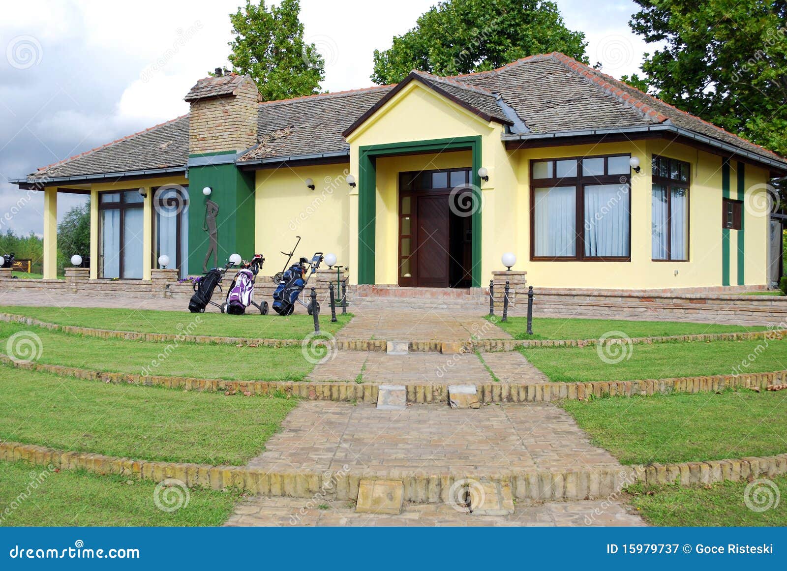 Golf club house stock image. Image of yellow, country 15979737