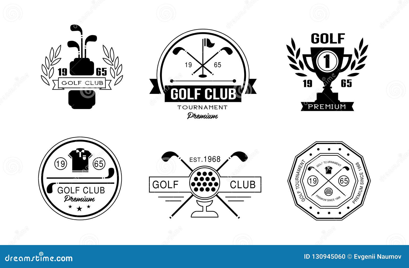 Golf Club Premium Logo Design Set, Golfing Club Retro Badges, Sport ...