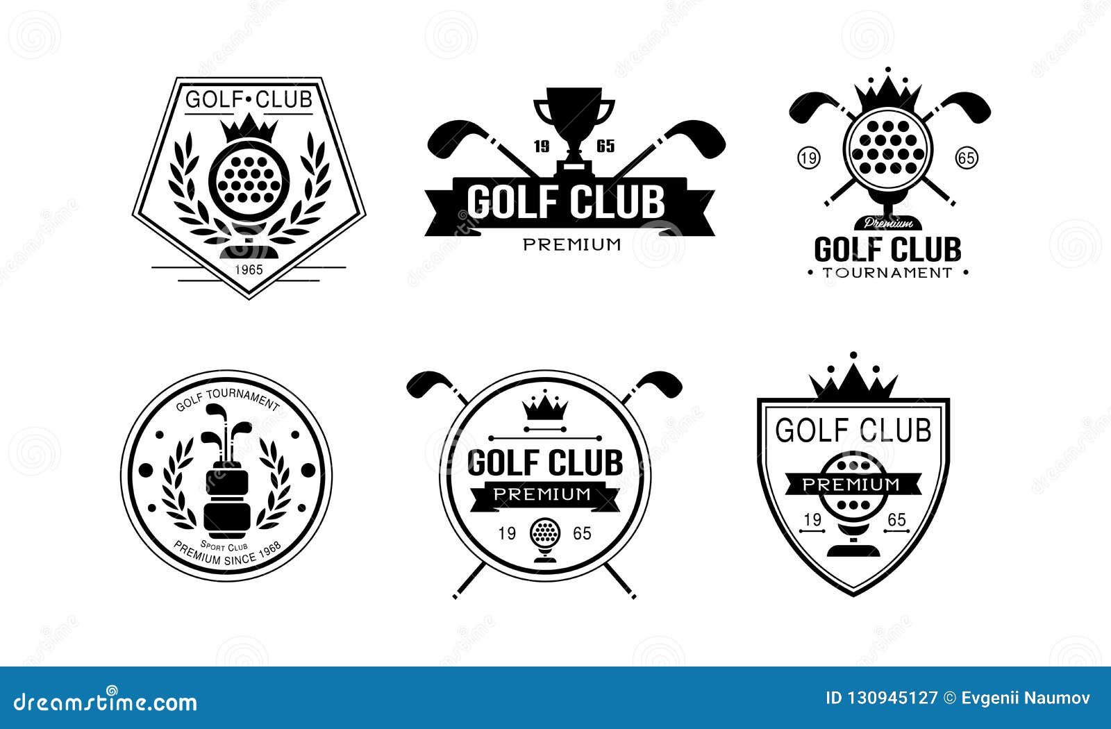 Golf Club Premium Logo, Golfing Sport Club Retro Badges, Sport ...