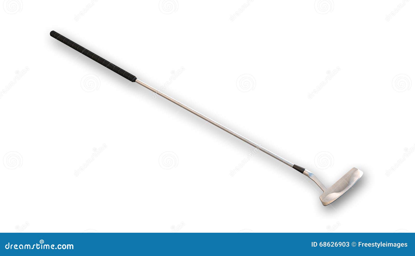 golf club, putter; sports equipment  on white, side view