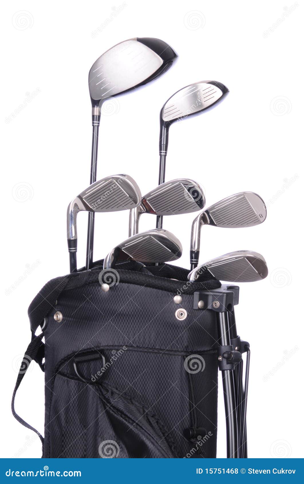 Golf Clubs in Bag stock photo. Image of black, white 15751468
