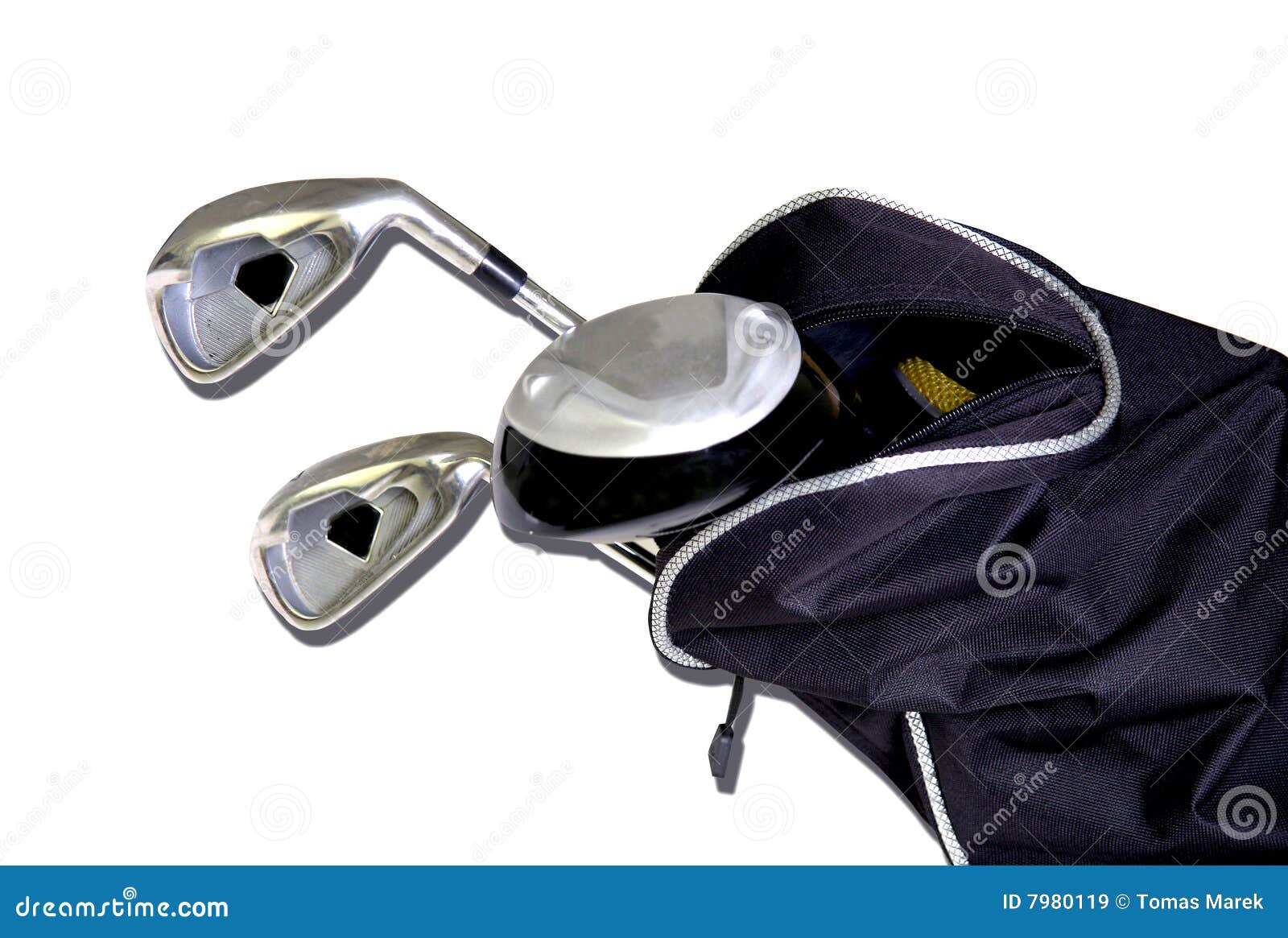 Golf clubs in a bag stock image. Image of sport, game 7980119