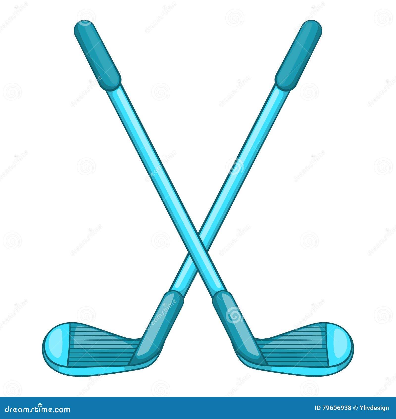 Golf Clubs Icon, Cartoon Style Stock Vector - Illustration of