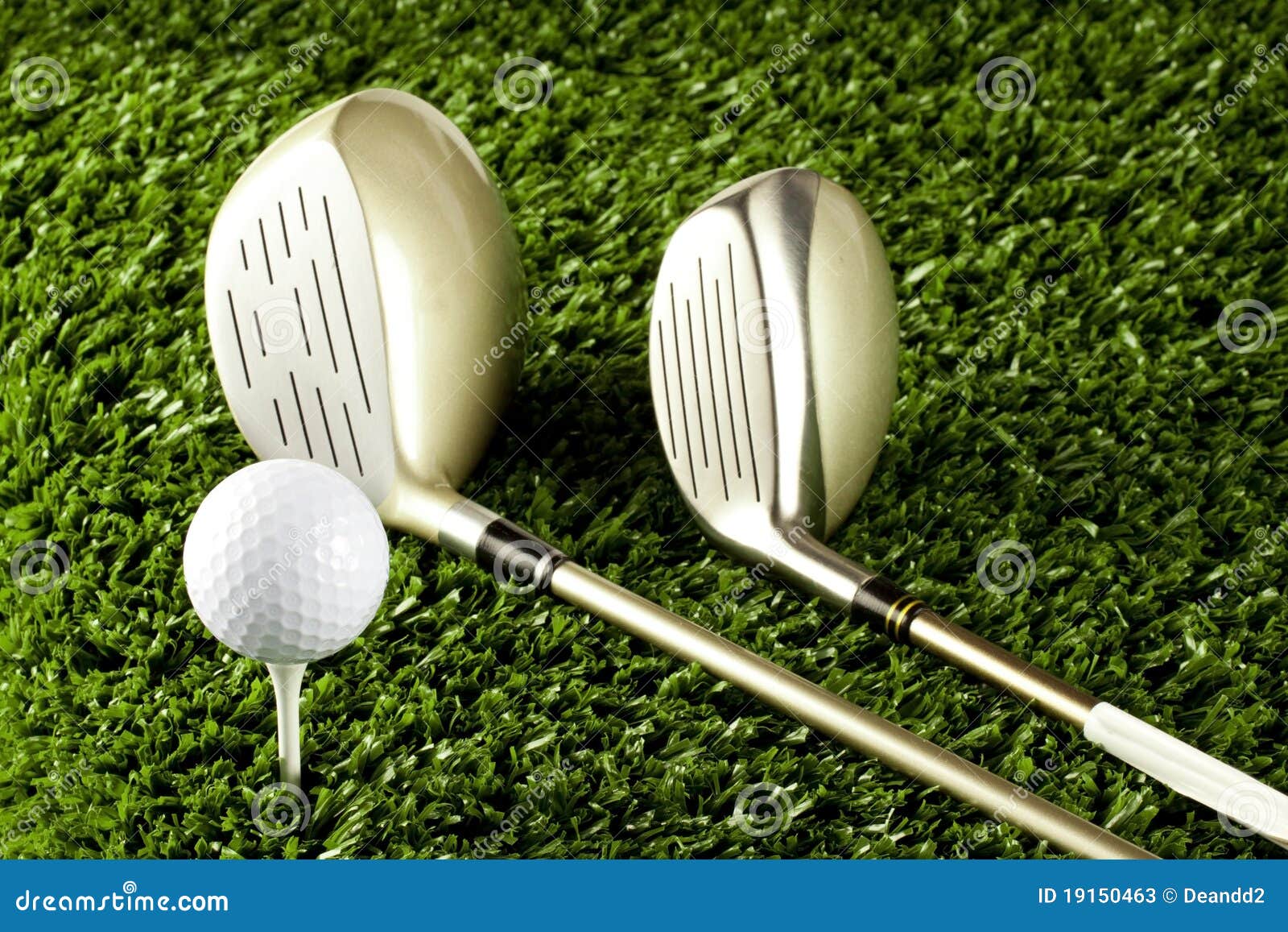 Golf Clubs New with Ball on Tee 1 Stock Image Image of golf, game