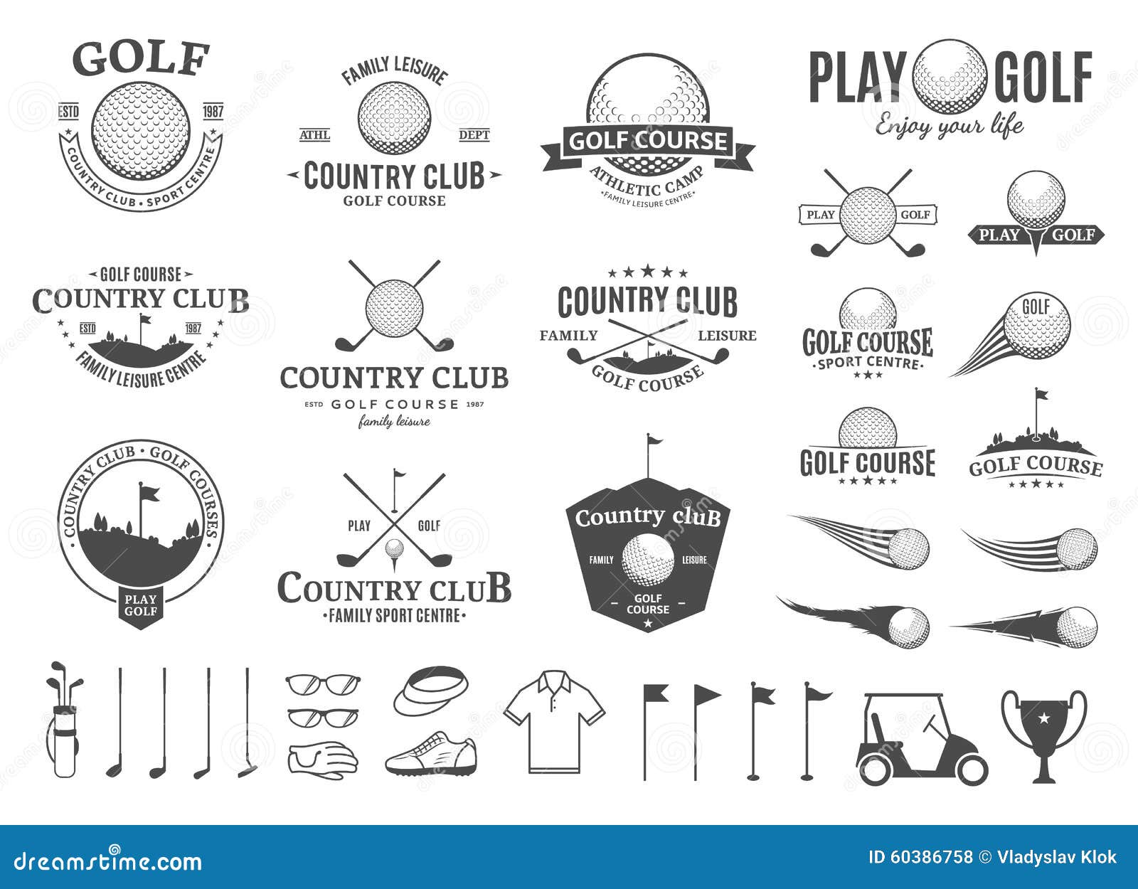 golf country club logo, labels, icons and  s