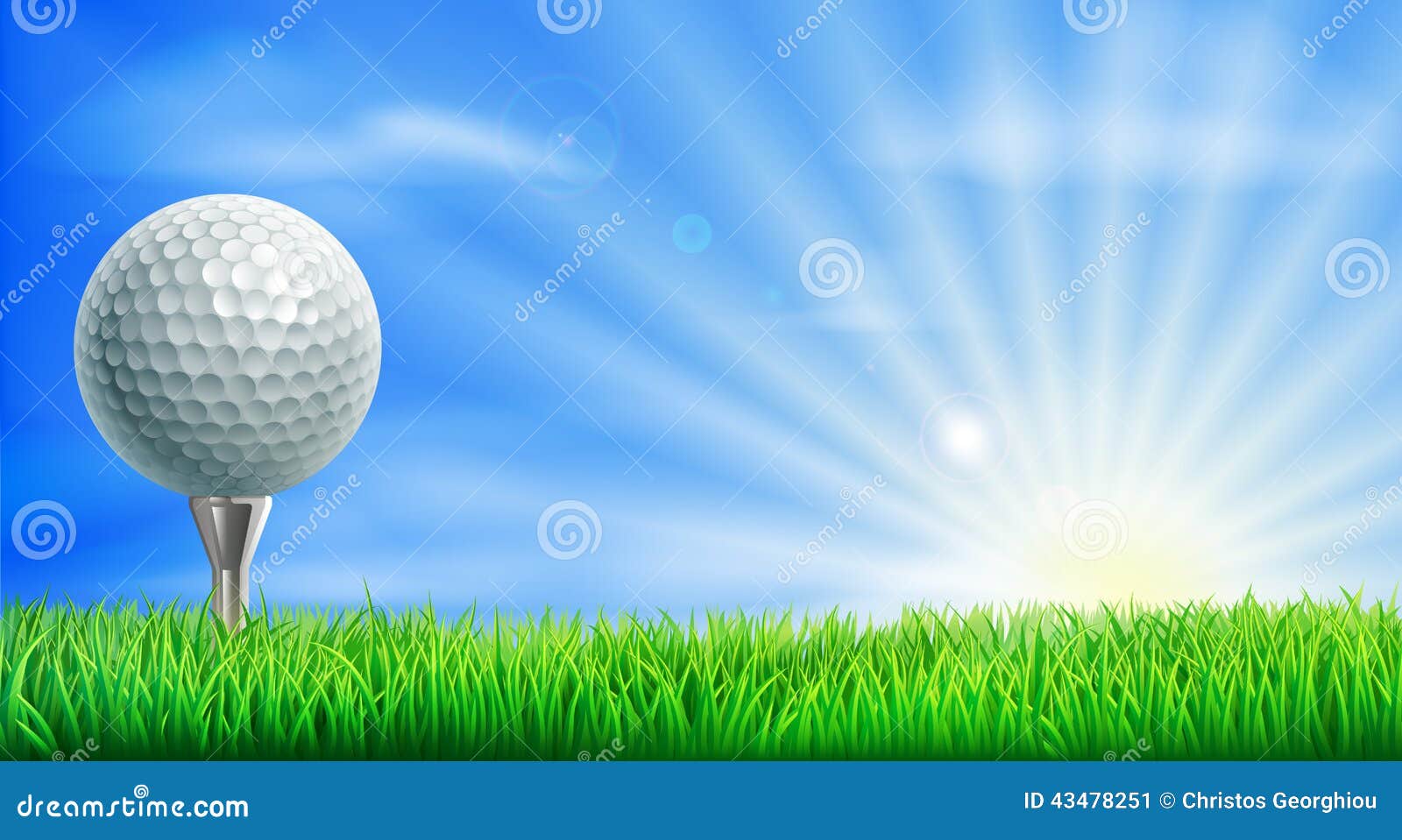 golf course ball and tee