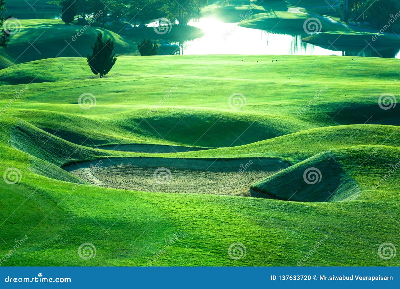 Golf Course Beautiful Turf and Putting Green, Golf Course in Thailand