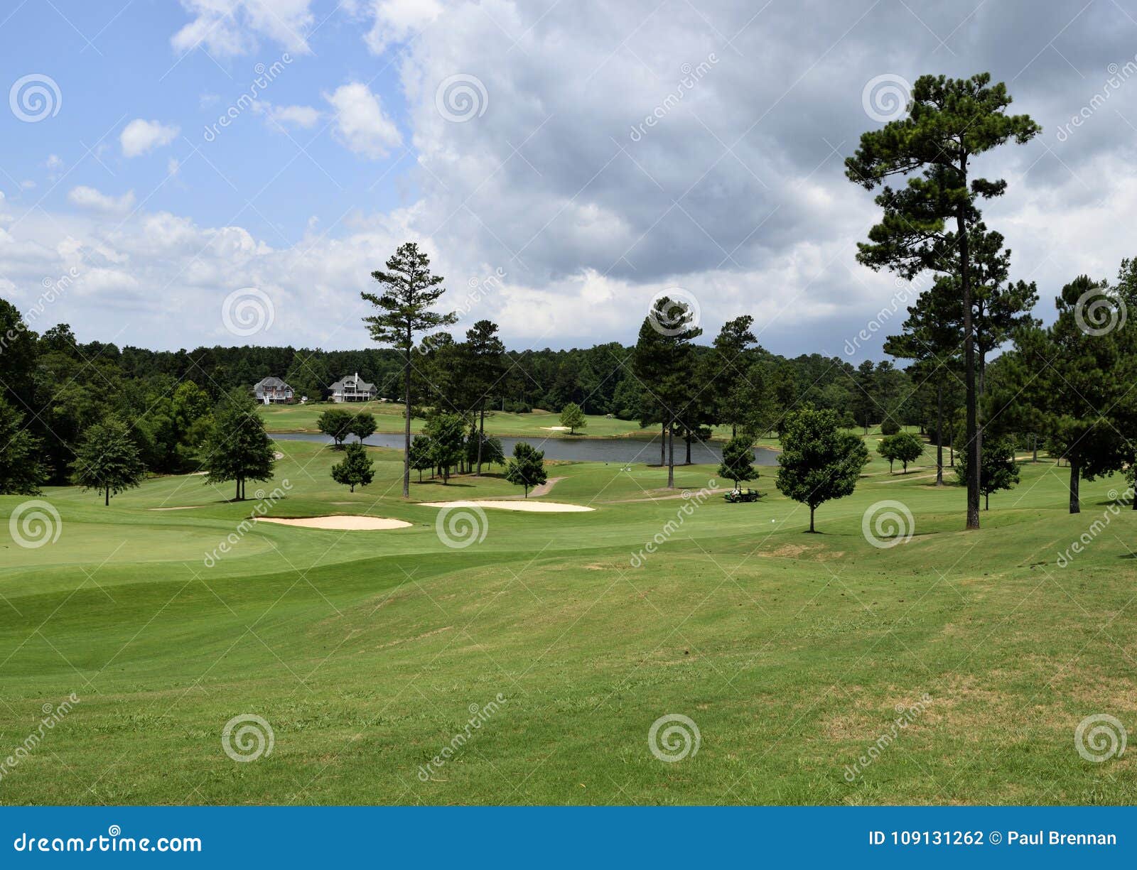 Golf course fairway greens stock photo. Image of hobby 109131262