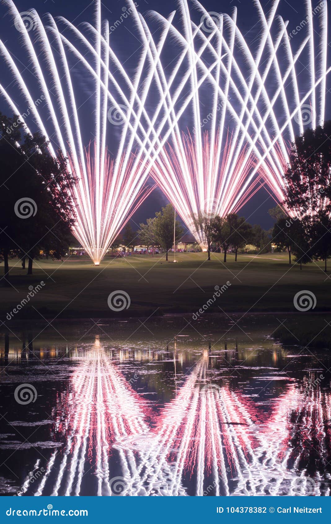 Golf Course Fireworks Display Stock Photo Image of vivid