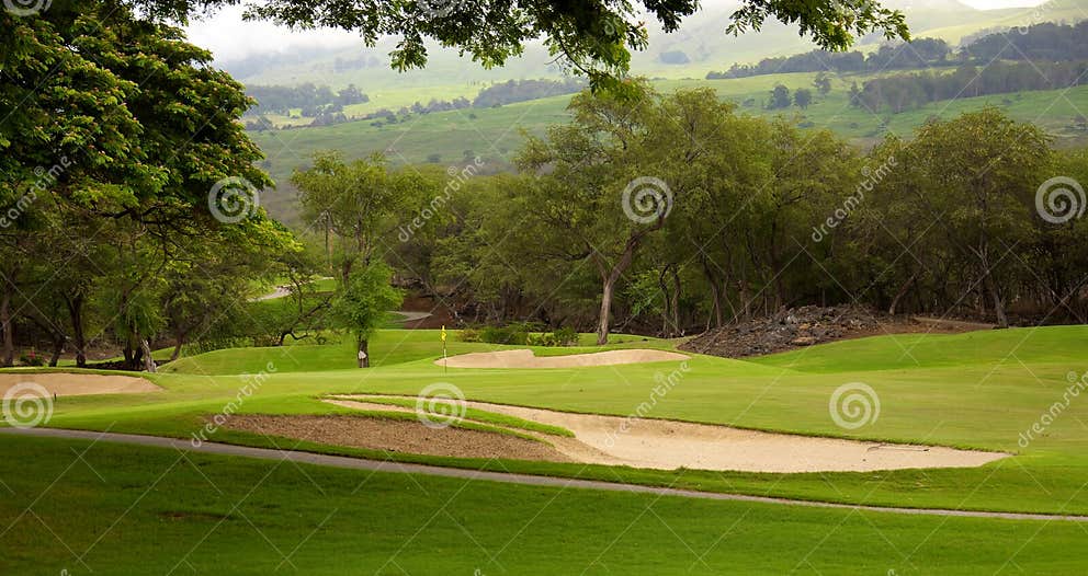 Golf course in Kihei Maui stock image. Image of golfing 17261931