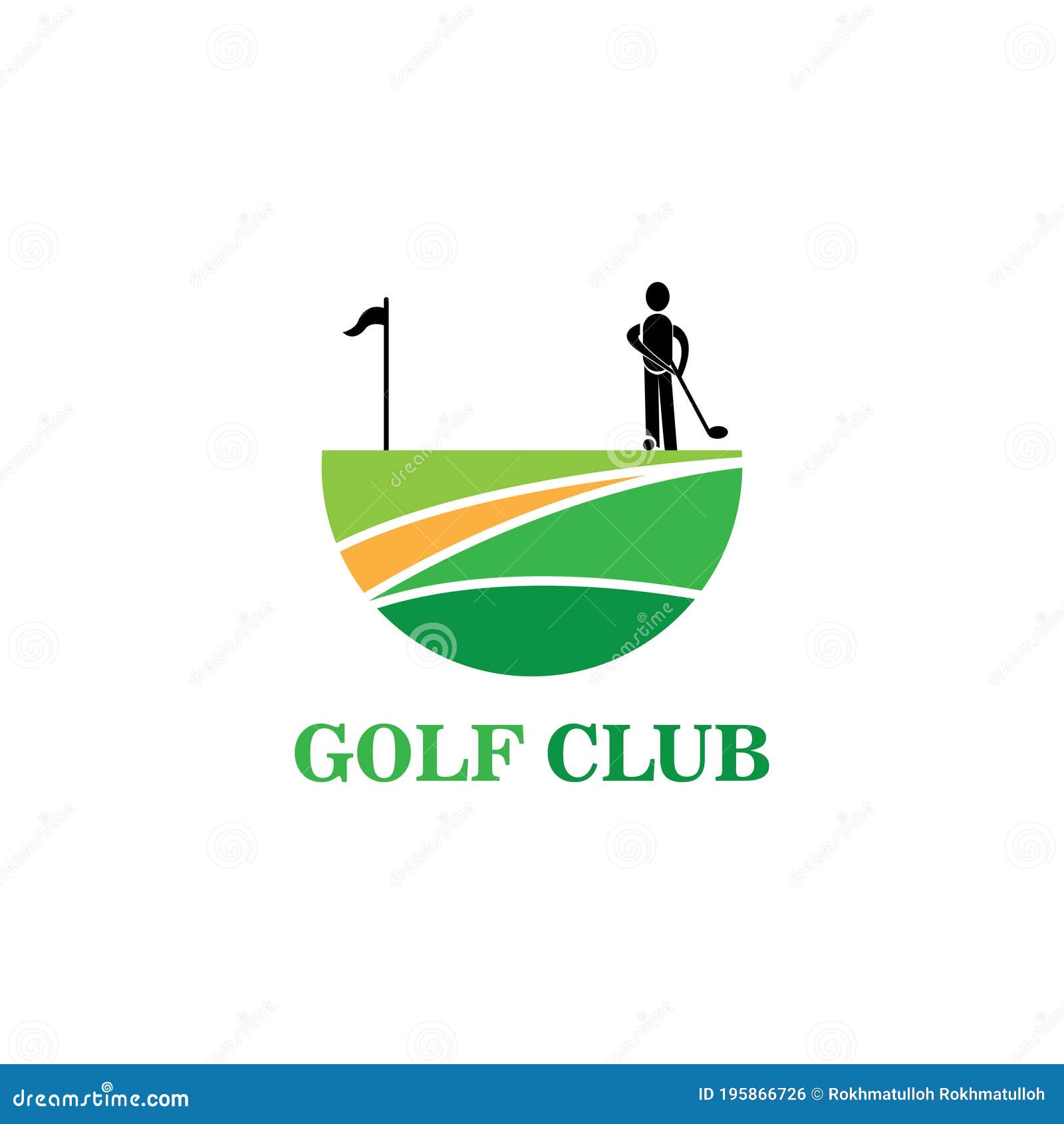 Golf Course Nature Color Illustration, Circle Logo Design Vector Stock ...