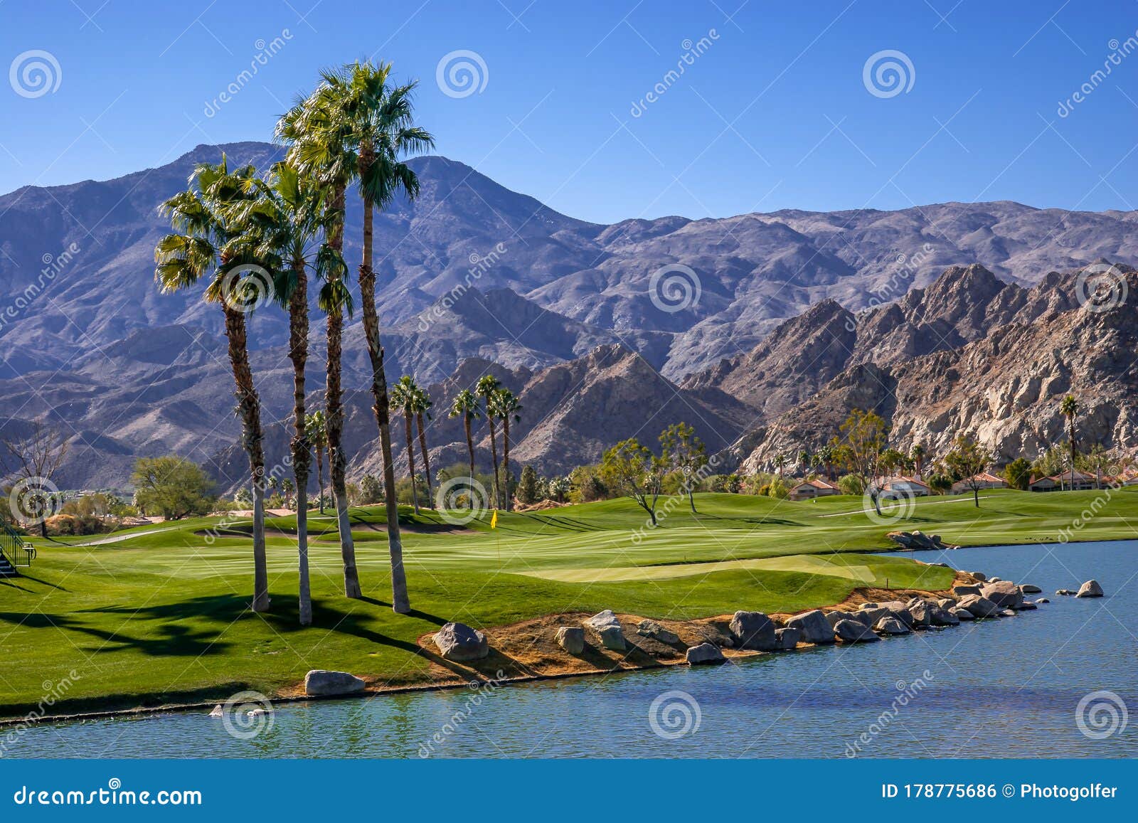 Golf Course, Palm Springs, California Stock Photo Image of green
