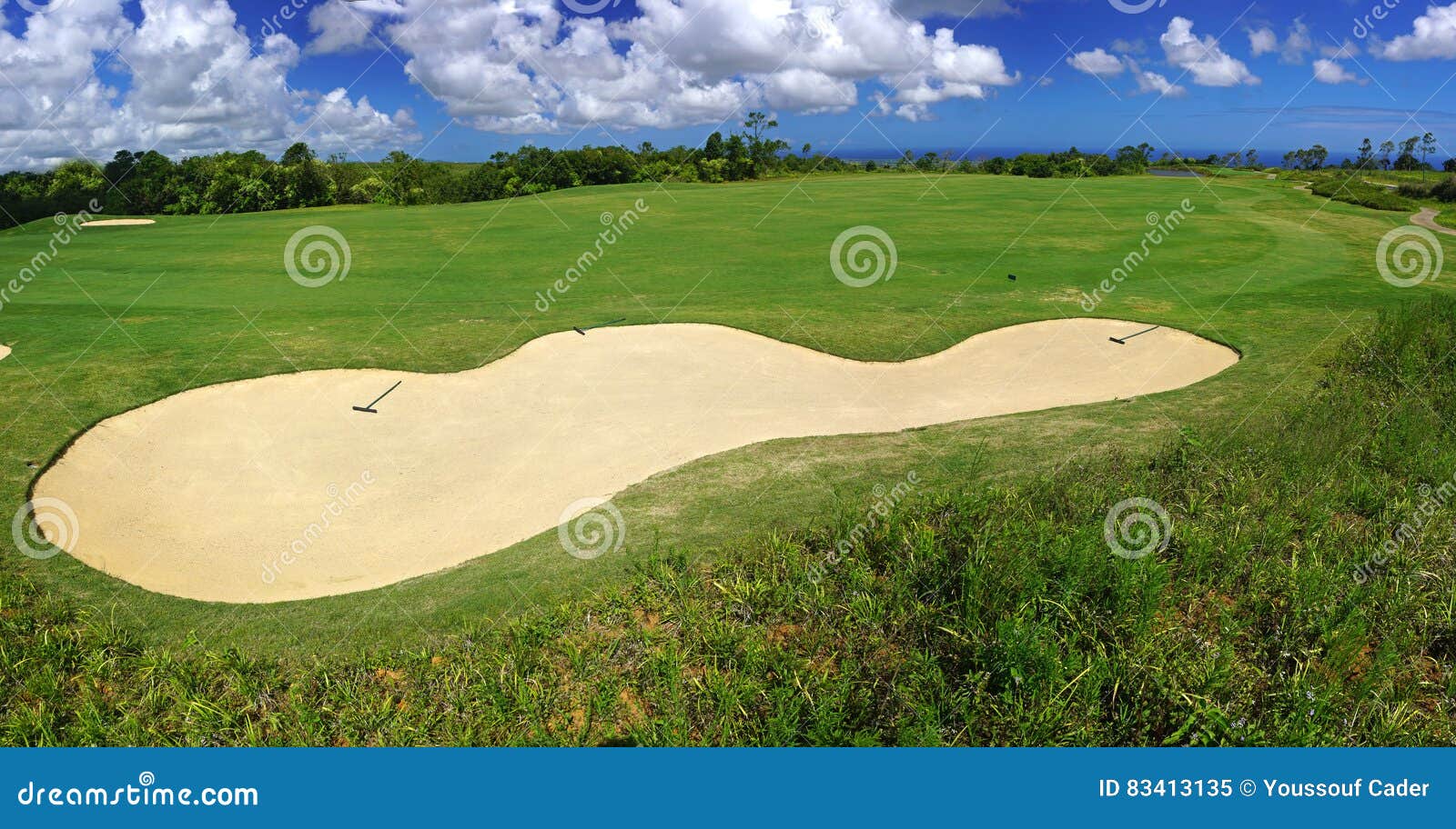 Golf course panorama stock image. Image of green, scenery 83413135