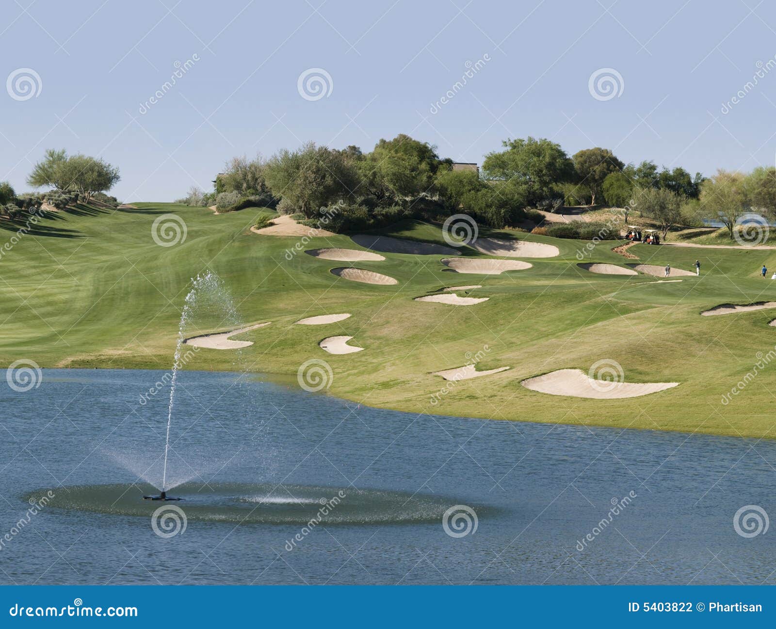 Golf Course and Pond stock photo. Image of pond, time 5403822