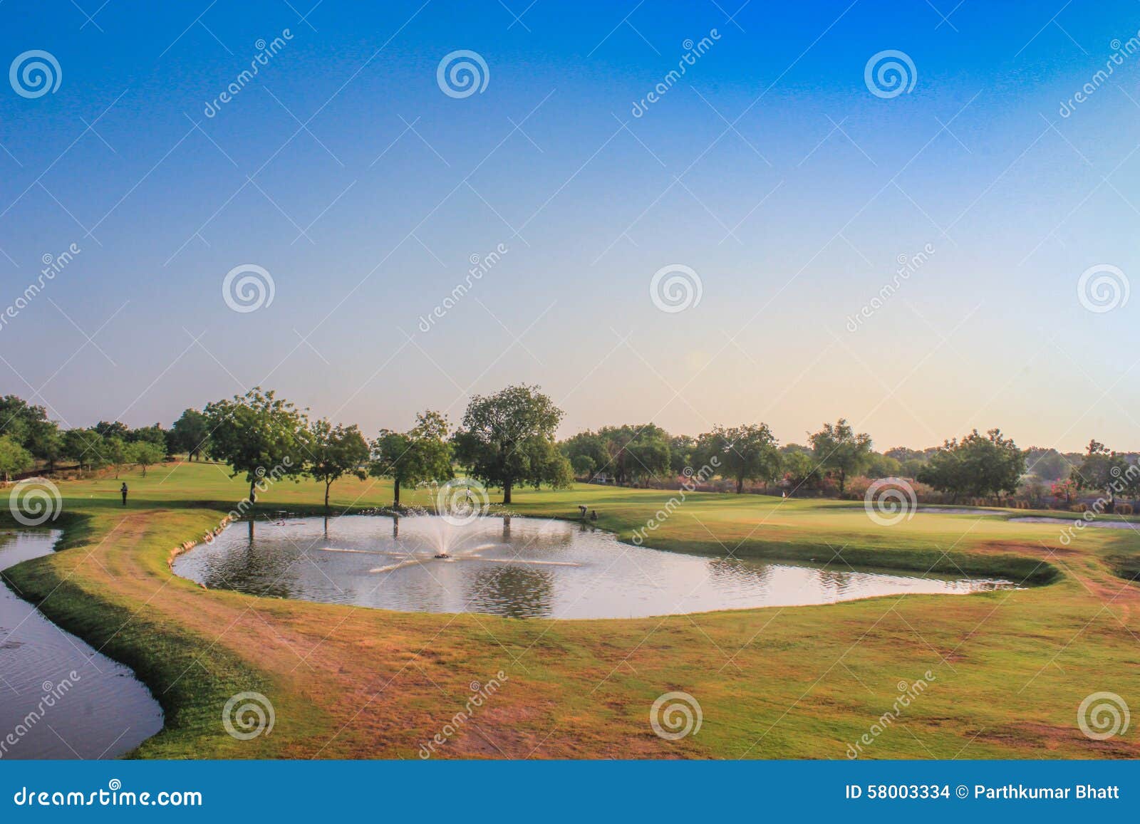 Golf course Pond stock photo. Image of creek, natural 58003334