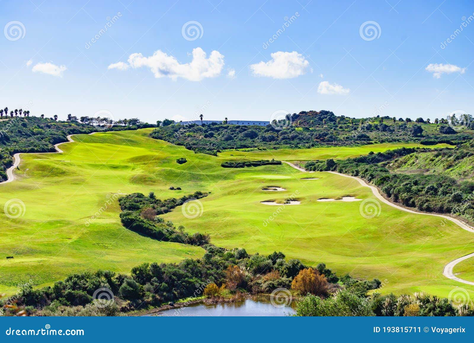 Golf course in Spain stock image. Image of green, andalucia 193815711