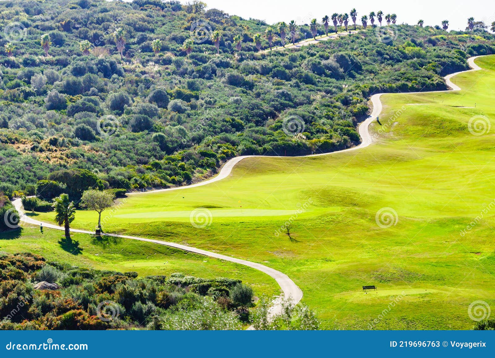 Golf course in Spain stock image. Image of sport, mediterranean 219696763