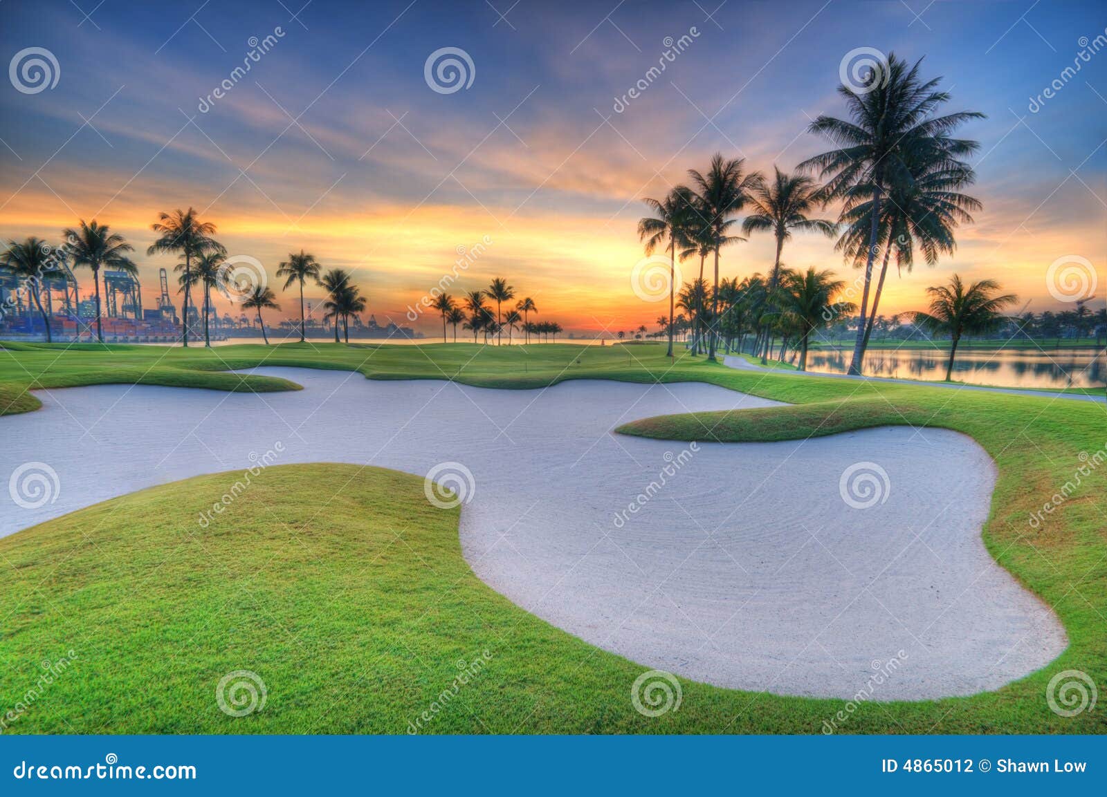 golf course sunrise