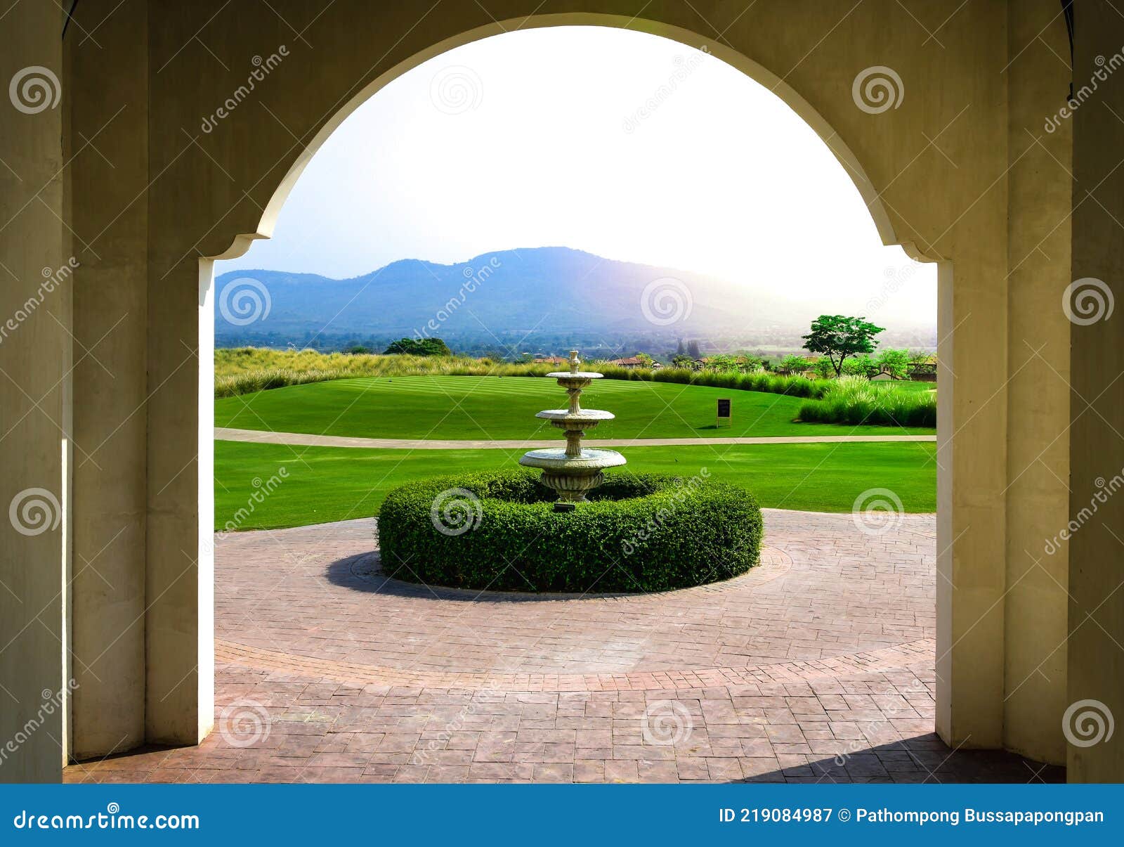 Golf Course View from the Hotel Lobby Stock Image Image of blue, play 219084987