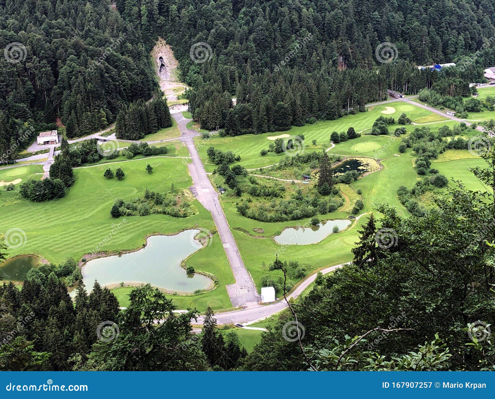 golf course ybrig or golfplatz ybrig golf club ybrig, schweiz, studen - canton of schwyz, switzerland