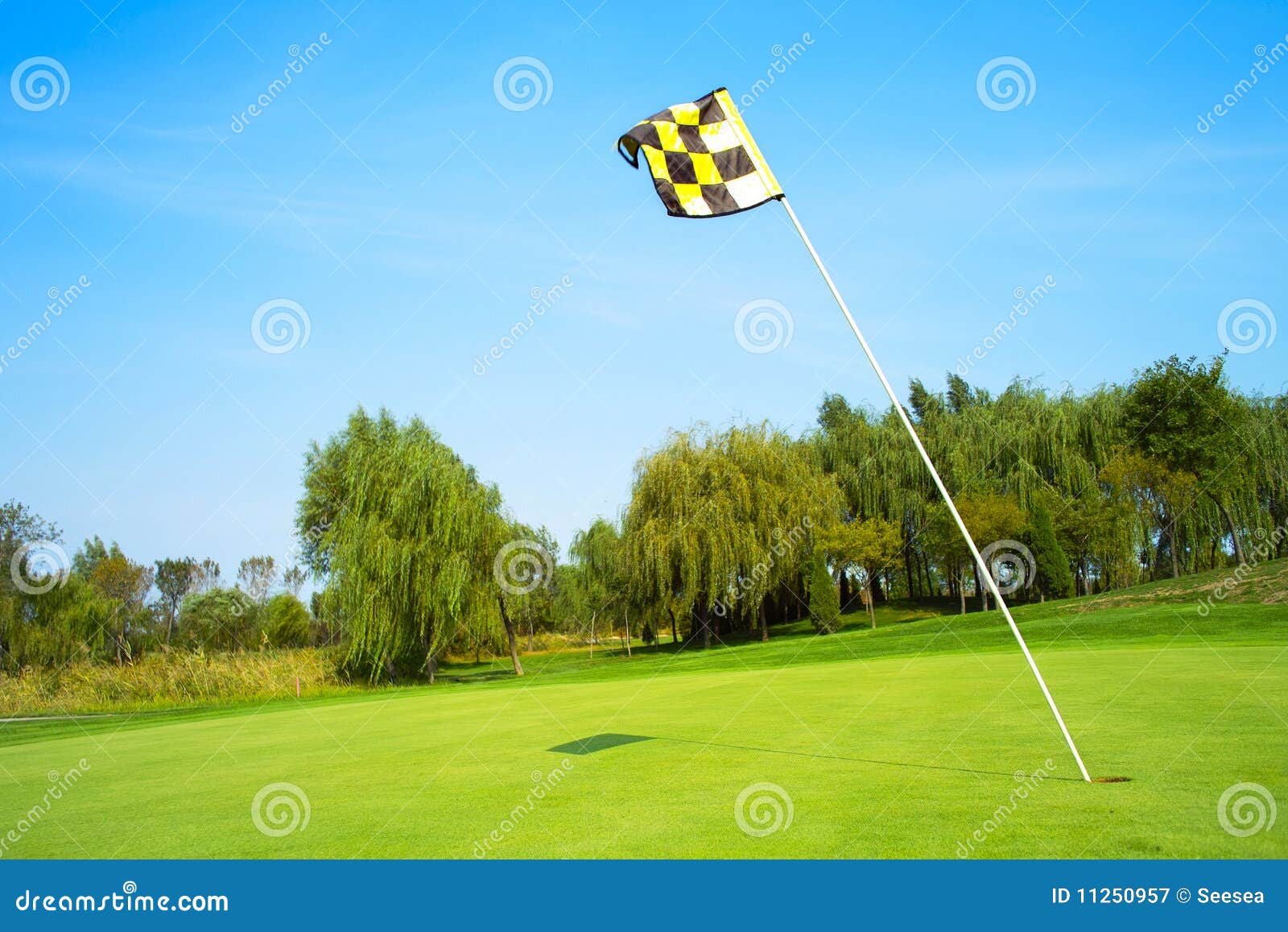Golf flag stock image. Image of hobby, background, green 11250957