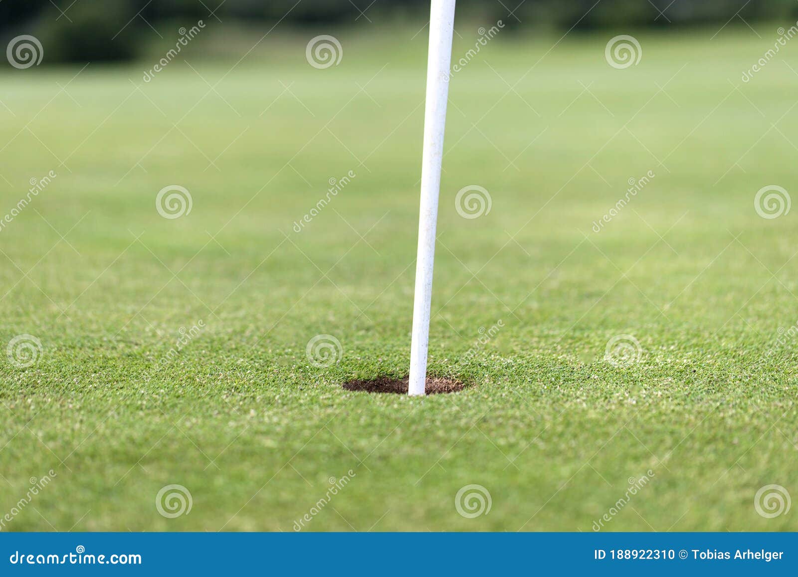 Golf Flag Close Up on a Golf Course Stock Photo Image of ball, blur