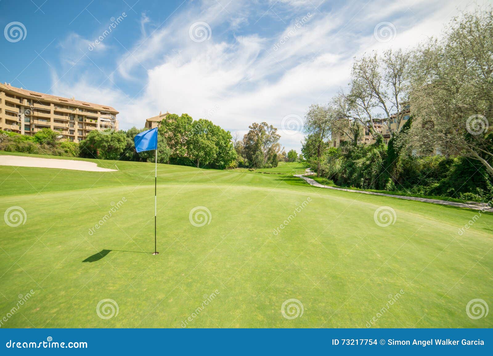 Golf Flag in Hole at Golf Course. Stock Photo Image of competition, exercise 73217754