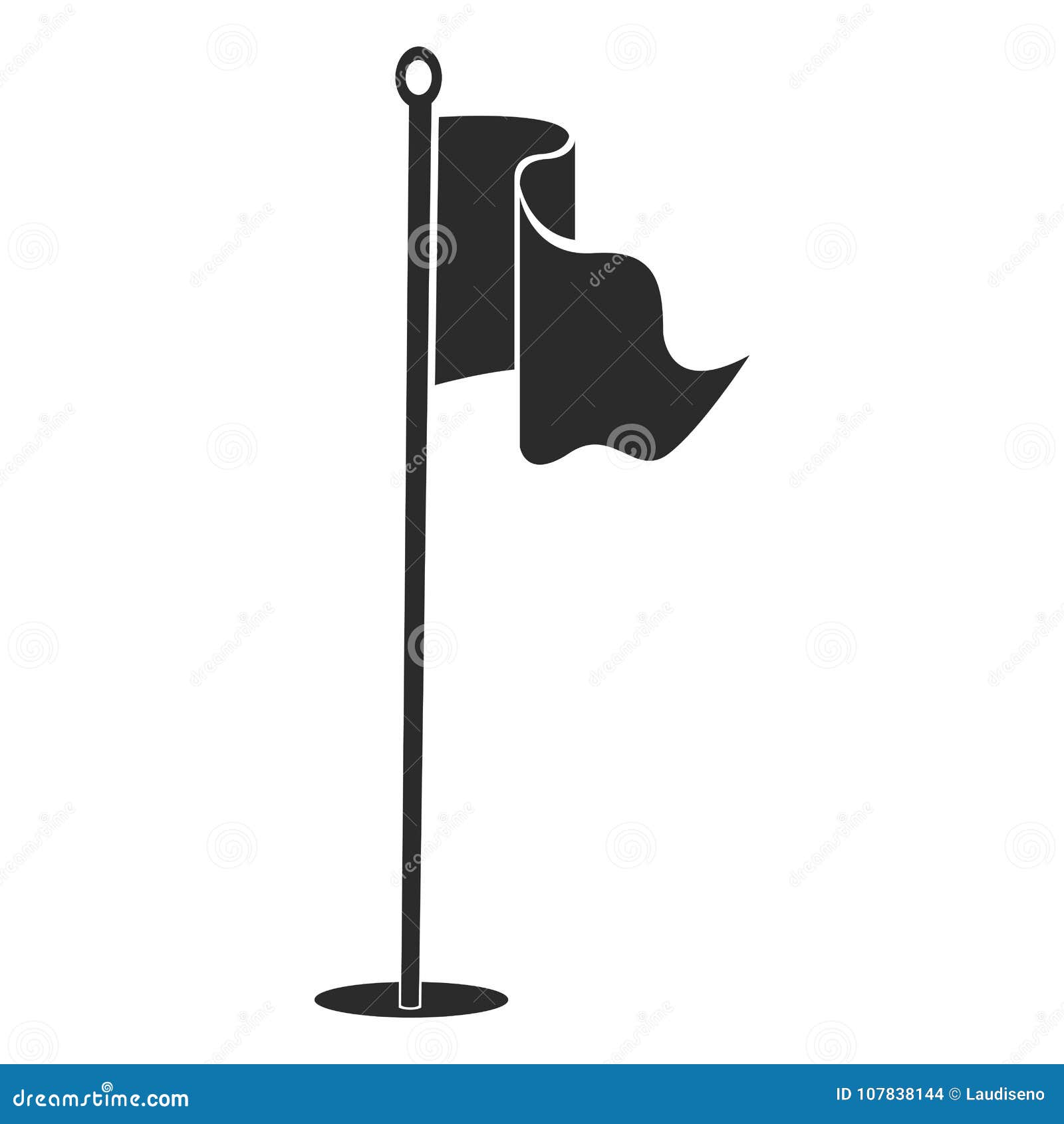 Golf flag silhouette stock vector. Illustration of equipment - 107838144