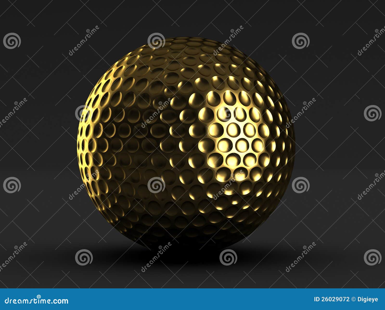 Golf gold ball stock illustration. Illustration of sport - 26029072